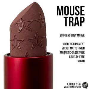 JEFFREE STAR COSMETICS VELVET TRAP LIPSTICK IN MOUSETRAP STUNNING GREY MAUVE NEW